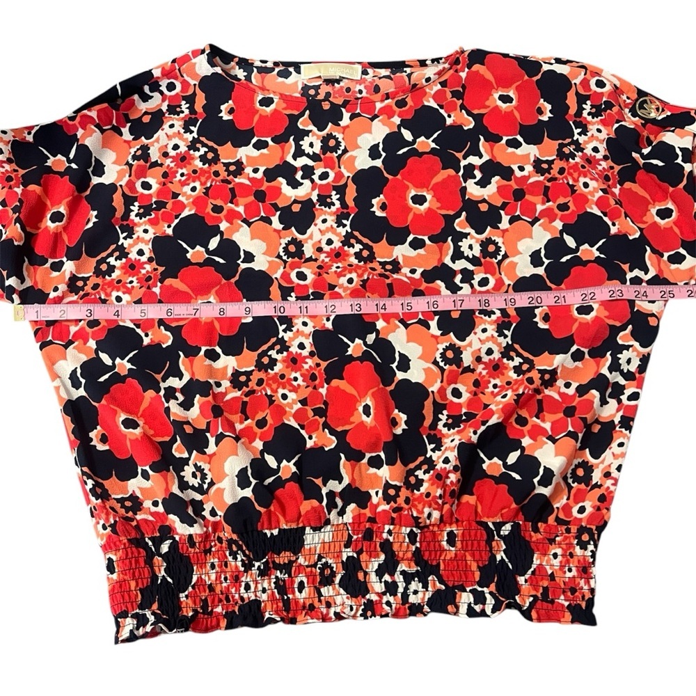 SOLD Michael Kors Women’s Vibrant & Stylish Smocked Waist Blouse XL - Picture 4 of 8
